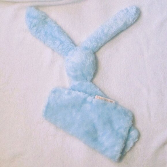 Blankets & Beyond Blue Rosette Swirl bunny Baby Security Lovey HTF Rare - Picture 3 of 6